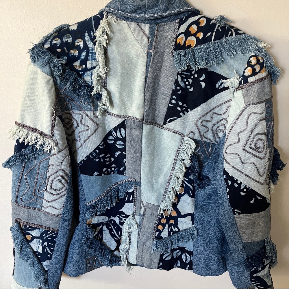Lim's Denim Patchwork Lined Jacket Size M - image 2